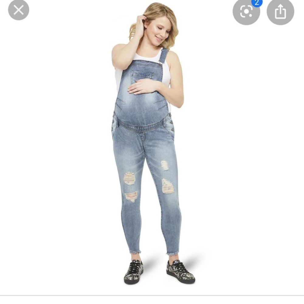 George distressed maternity overalls